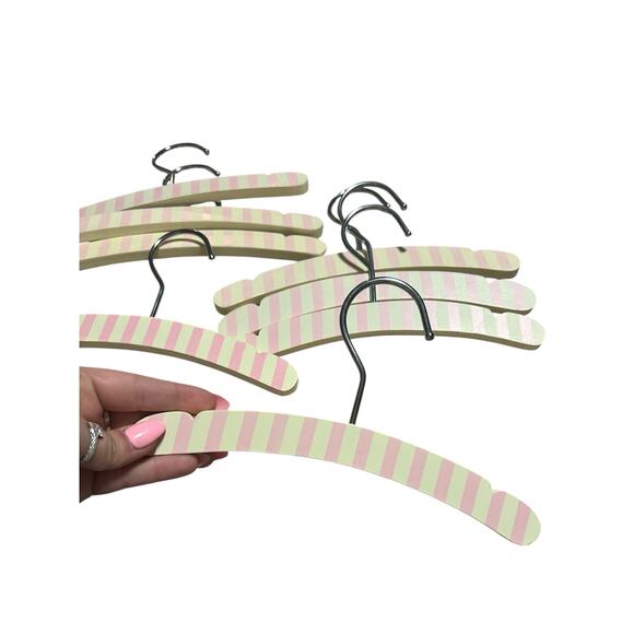 Unbranded Other - Vintage Pink Striped Baby Hangers Doll Displays Set of 8